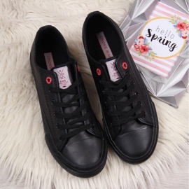 Sneakers basse Cross Jeans nere in ecopelle nero 2