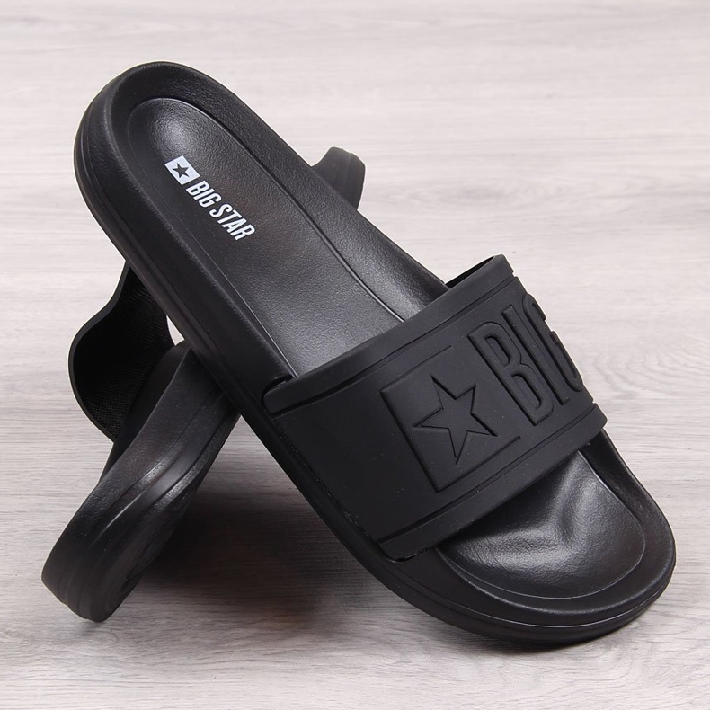 Ciabatte mare da uomo in gomma nera Big Star DD174690 nero 2