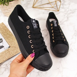 Sneakers basse da donna nere NEWS nero 2