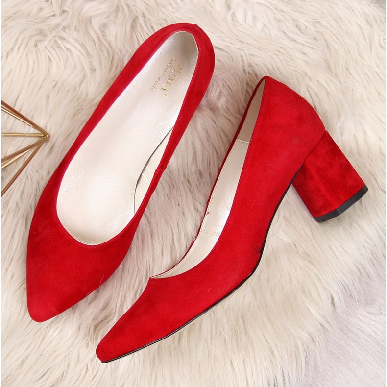 Décolleté su montante in suede Juma rosso 2
