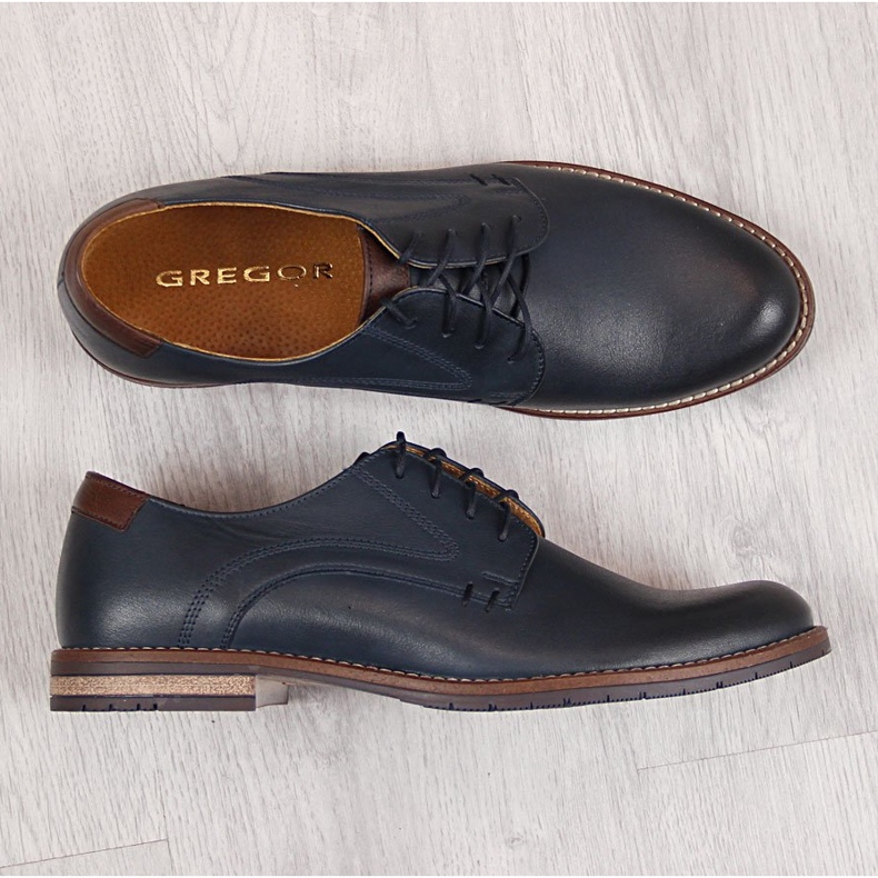 Scarpe da uomo in pelle, blu navy Gregor 1836 1