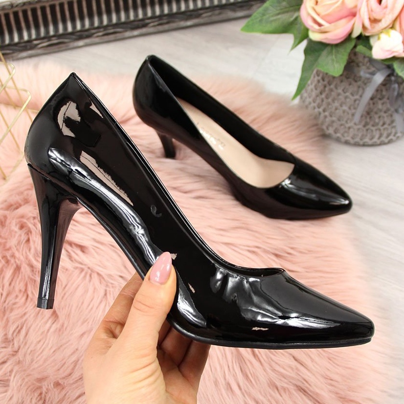 Décolleté su stiletto Sergio Leone in vernice nera nero 1