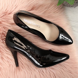 Décolleté su stiletto Sergio Leone in vernice nera nero 2