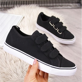 Sneakers nere Atletico in tessuto con velcro basso nero 2