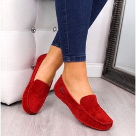 Mocassini da donna in pelle Vinceza rossi rosso 1