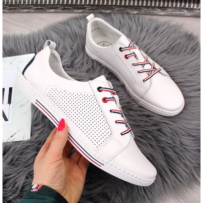 Scarpe da donna in pelle, pelle bianca Filippo bianco 2