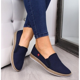 Espadrillas da donna slip on blu navy Big Star FF276036 1