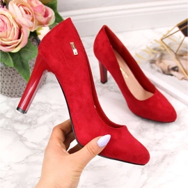Décolleté su montante in suede rosso Sergio Leone 1