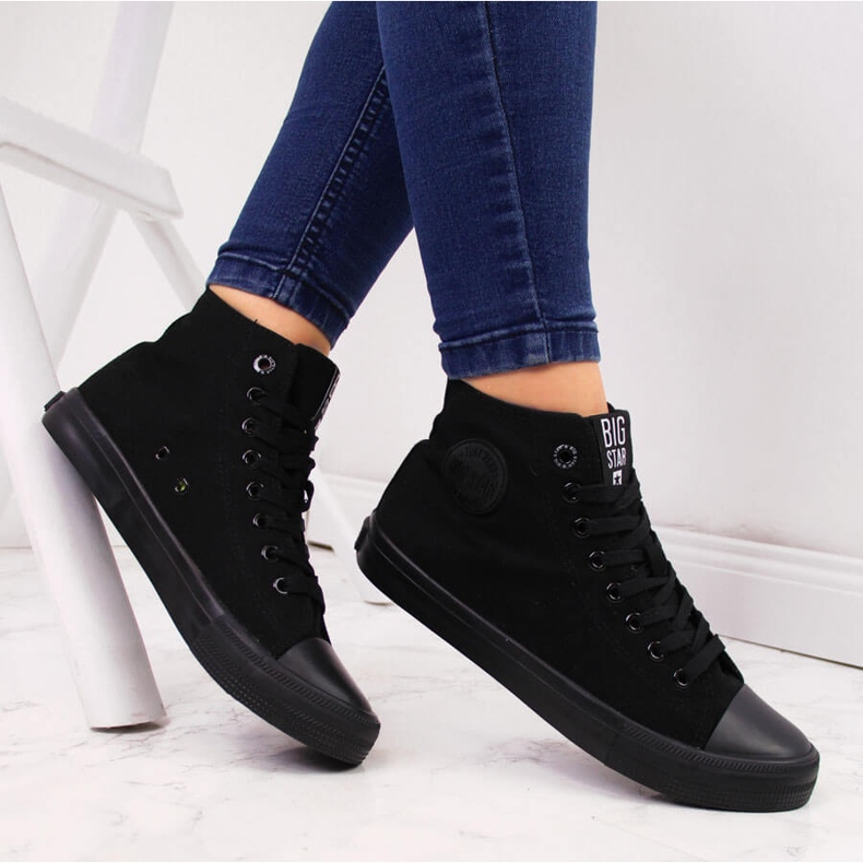 Sneakers alte nere in tessuto Big Star FF274A170 1