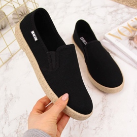 Slip on da donna espadrillas nere Big Star DD274017 nero 2