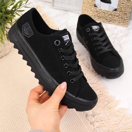 Sneakers basse nere in tessuto Big Star FF274248 nero 2