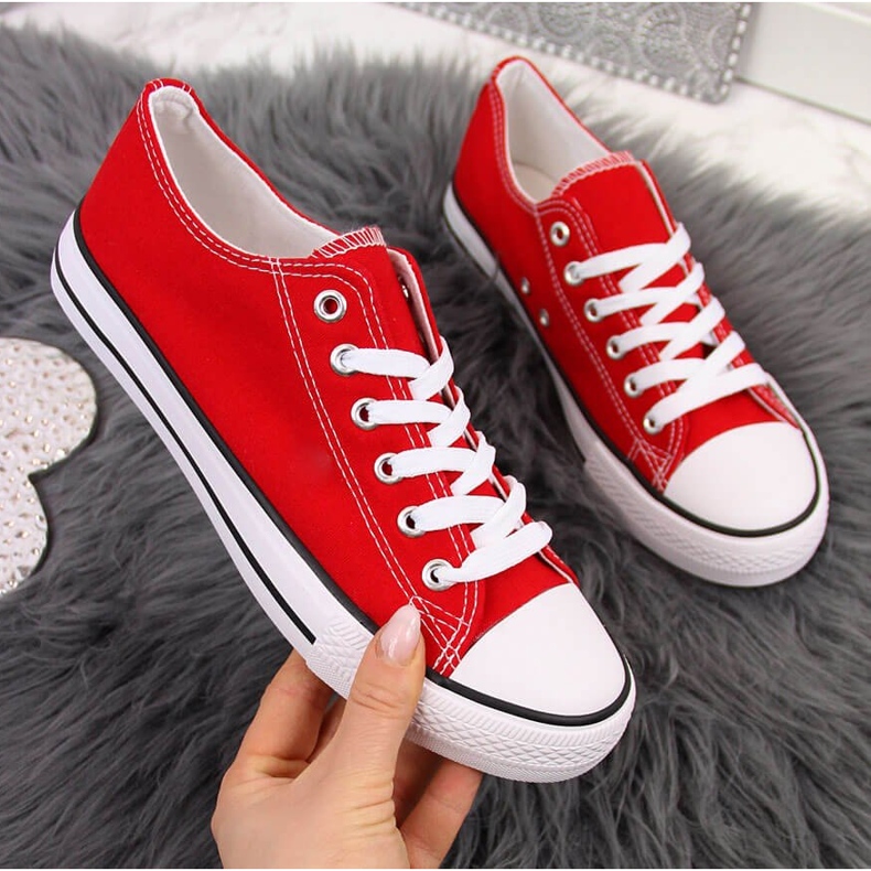 Sneakers basse Atletico in tessuto rosse rosso 2