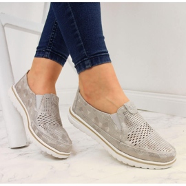 Scarpe da donna in pelle traforata oro Jezzi d'oro 1