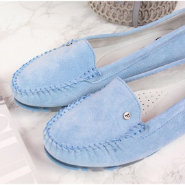 Mocassini da donna in pelle blu Filippo 2