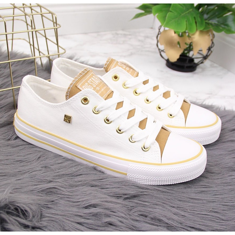 Sneakers basse bianche in tessuto Big Star HH274458 bianca 2