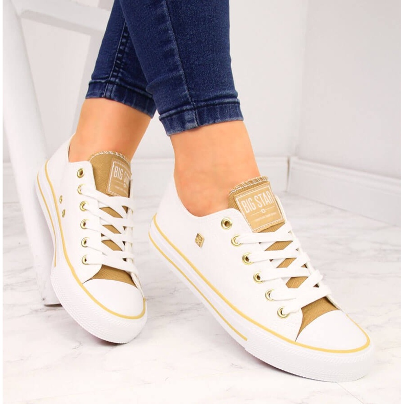 Sneakers basse bianche in tessuto Big Star HH274458 bianco 1