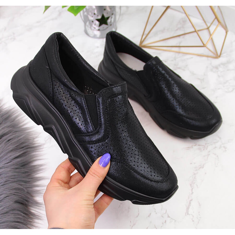 Scarpe slip-on sportive da donna Jezzi nere nero 2