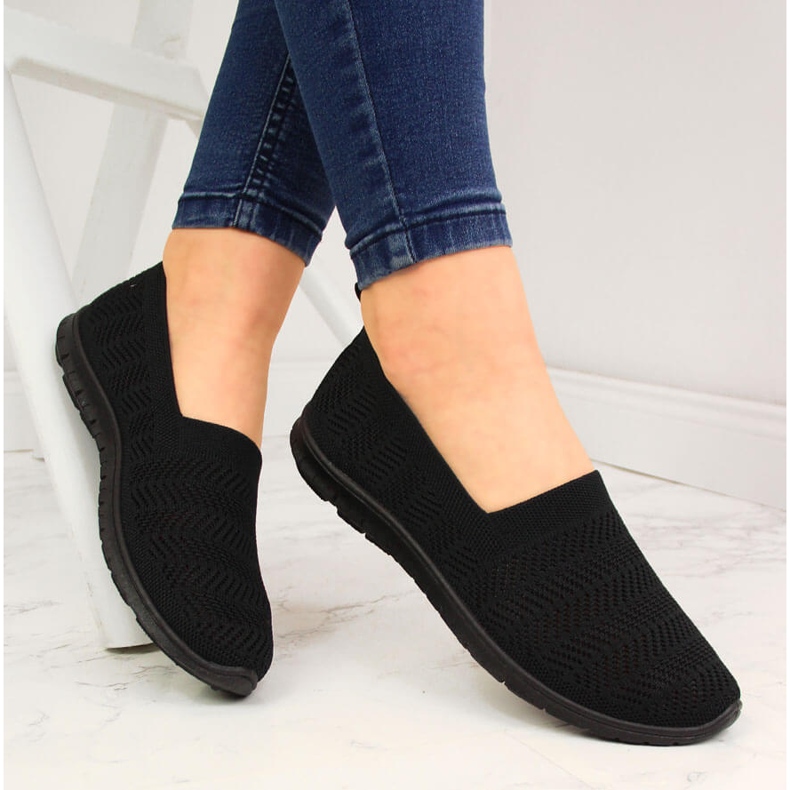 Sneakers da donna traforate Filippo nere slip on nero 1