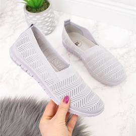 Sneakers traforate da donna slip on Filippo grigio 2