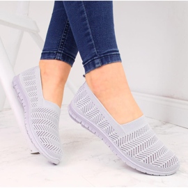 Sneakers traforate da donna slip on Filippo grigio 1