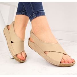 T.Sokolski Sandali slip-on da donna in pelle beige T. Sokolski 1