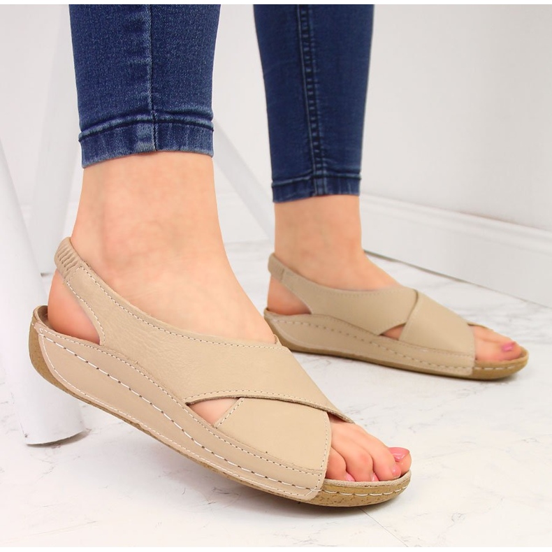 T.Sokolski Sandali slip-on da donna in pelle beige T. Sokolski 2