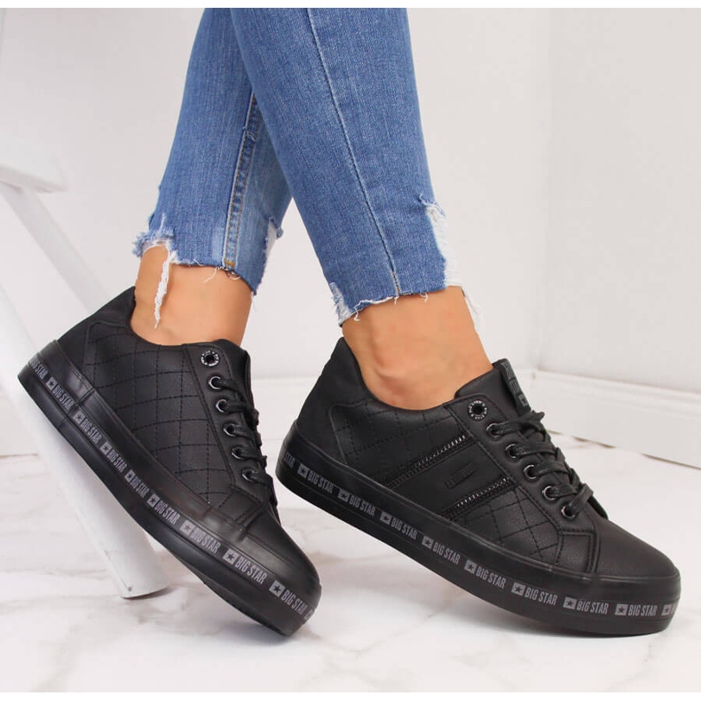 Sneakers basse nere da donna Big Star II274070 nere nero 1