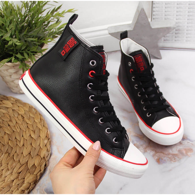 Sneakers alta in ecopelle nera Big Star JJ274131 nero 1