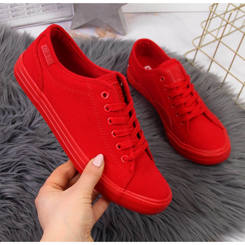 Sneakers basse in tessuto tutte rosse Big Star JJ274068 rosso 1