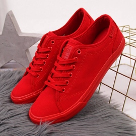 Sneakers basse in tessuto tutte rosse Big Star JJ274068 rosso 2
