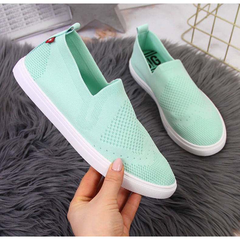 Sneakers slip on da donna Big Star FF274A604 color menta verde 1