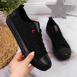 Sneakers basse in tessuto tutte nere Big Star JJ274003 nero 1