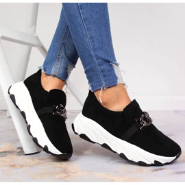 Sneakers da donna con slip a catena su Potocki nero 1