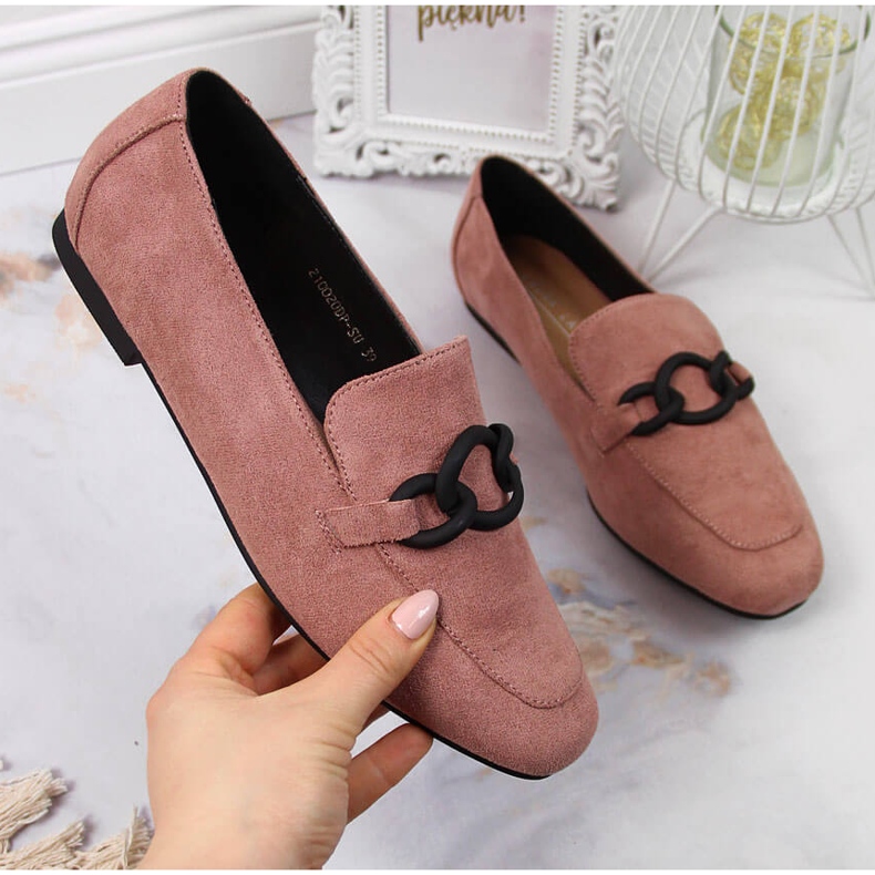 Scarpe signorili con catena rosa sporco Laura La.Fi 2
