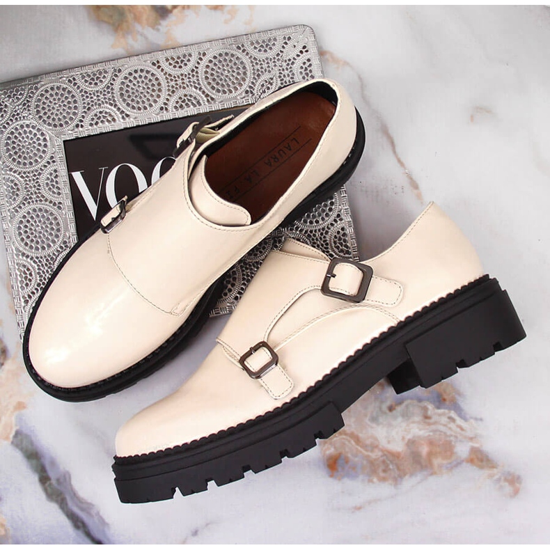 Scarpe platform laccate beige Laura La.Fi 1