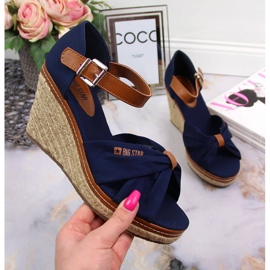 Sandali espadrillas con zeppe blu navy Big Star JJ274938 1