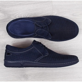 Scarpe traforate da uomo blu navy Łukbut 1447 1