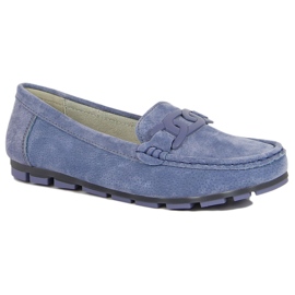 Mocassini da donna in pelle blu Filippo 1