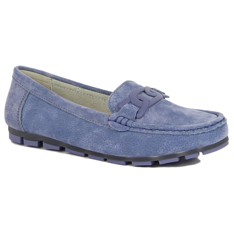 Mocassini da donna in pelle blu Filippo 1