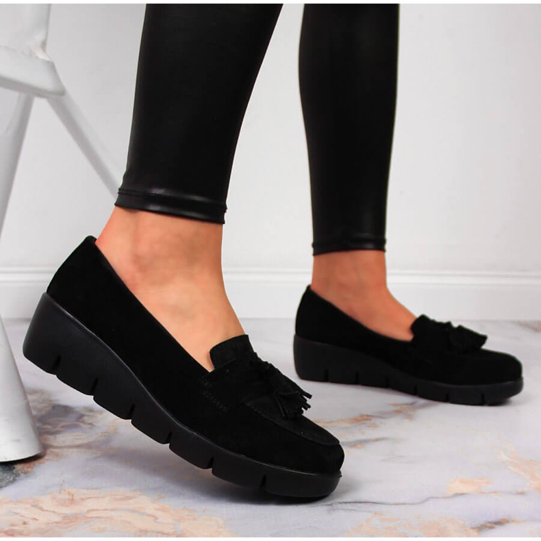 Mocassino da donna in pelle Filippo nero 1