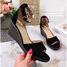 Sandali neri con zeppa da donna Potocki nero 1