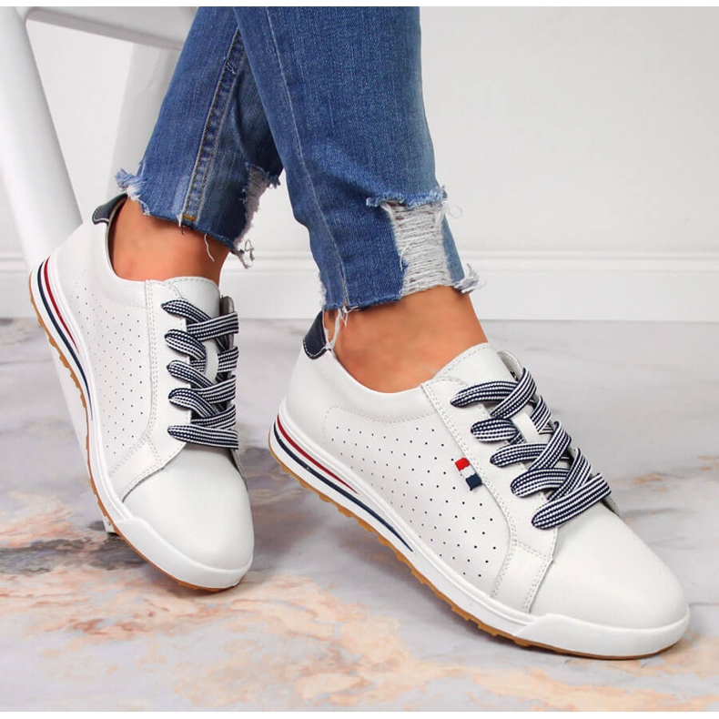 Sneakers da donna in pelle bianca Filippo 1
