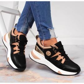 Sneakers platform da donna Vinceza nere nero 1