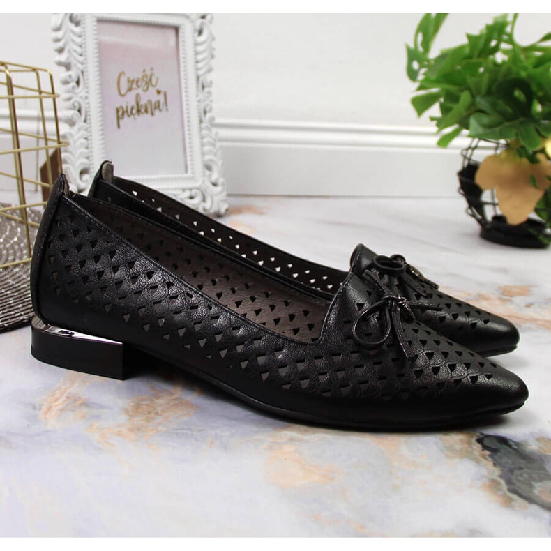 Scarpe Jezzi da donna traforate, a punta, nere nero 2