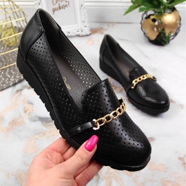 Scarpe da donna traforate con catena, Jezzi nere nero 1