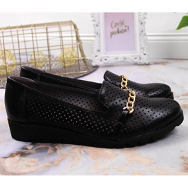 Scarpe da donna traforate con catena, Jezzi nere nero 2