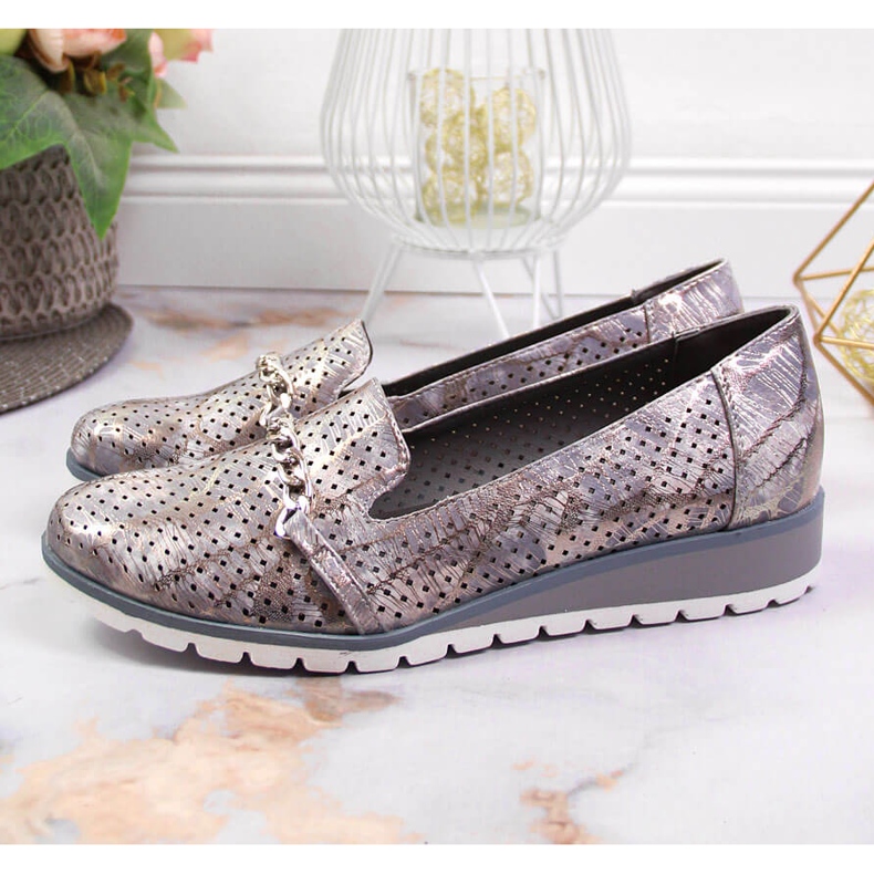 Scarpe da donna traforate con catena Lavender Jezzi viola multicolore 2