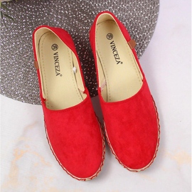 Espadrillas da donna rosse Vinceza con cut-out rosso 1