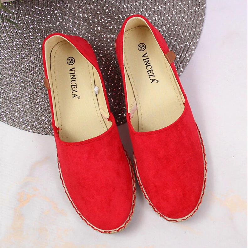 Espadrillas da donna rosse Vinceza con cut-out rosso 1