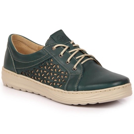 Scarpe comode in pelle verde da donna Helios 375 1